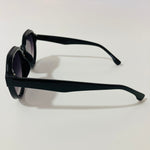 womens black round sunglasses