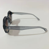 womens gray and silver mirrored round glitter sunglasses