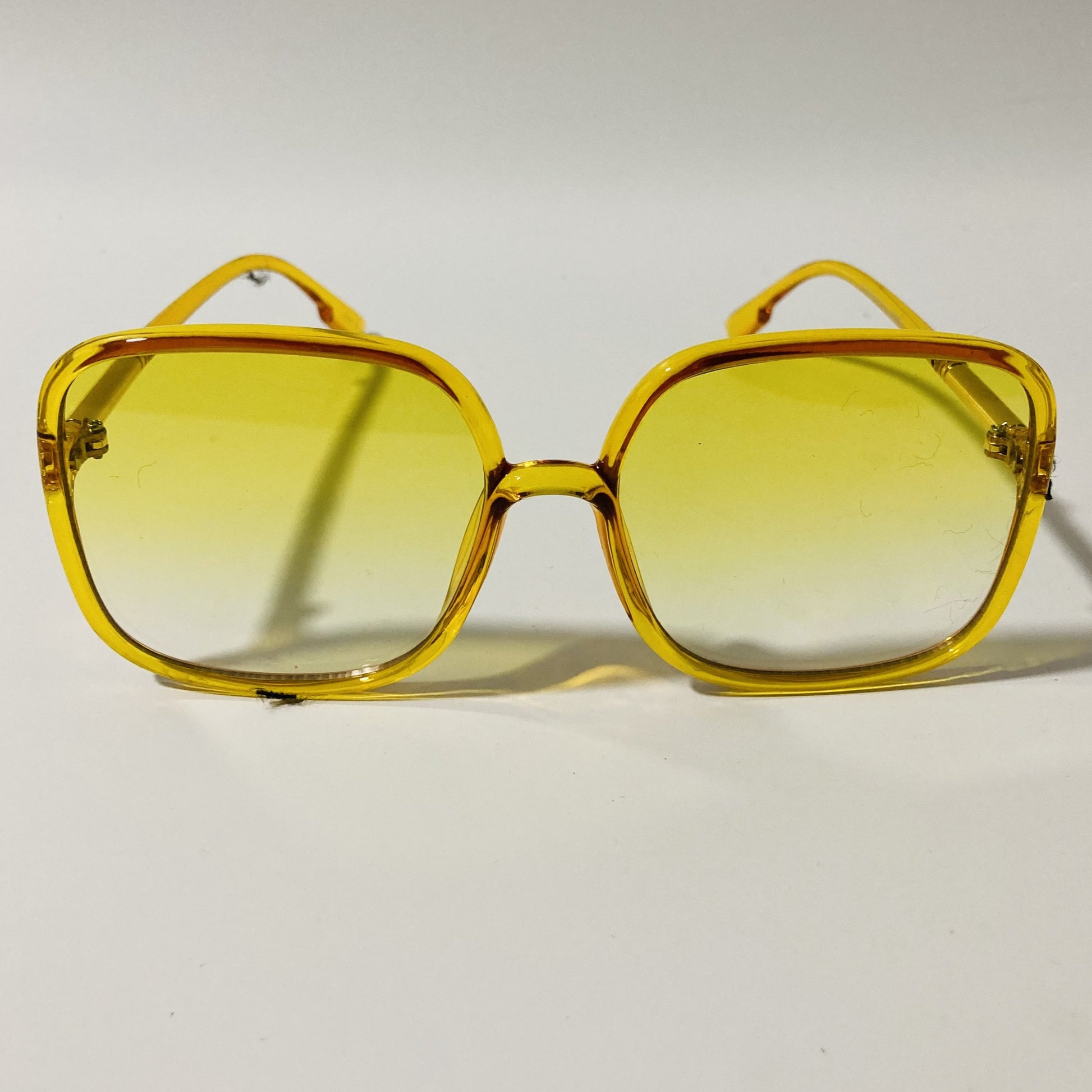 womens yellow square oversize sunglasses