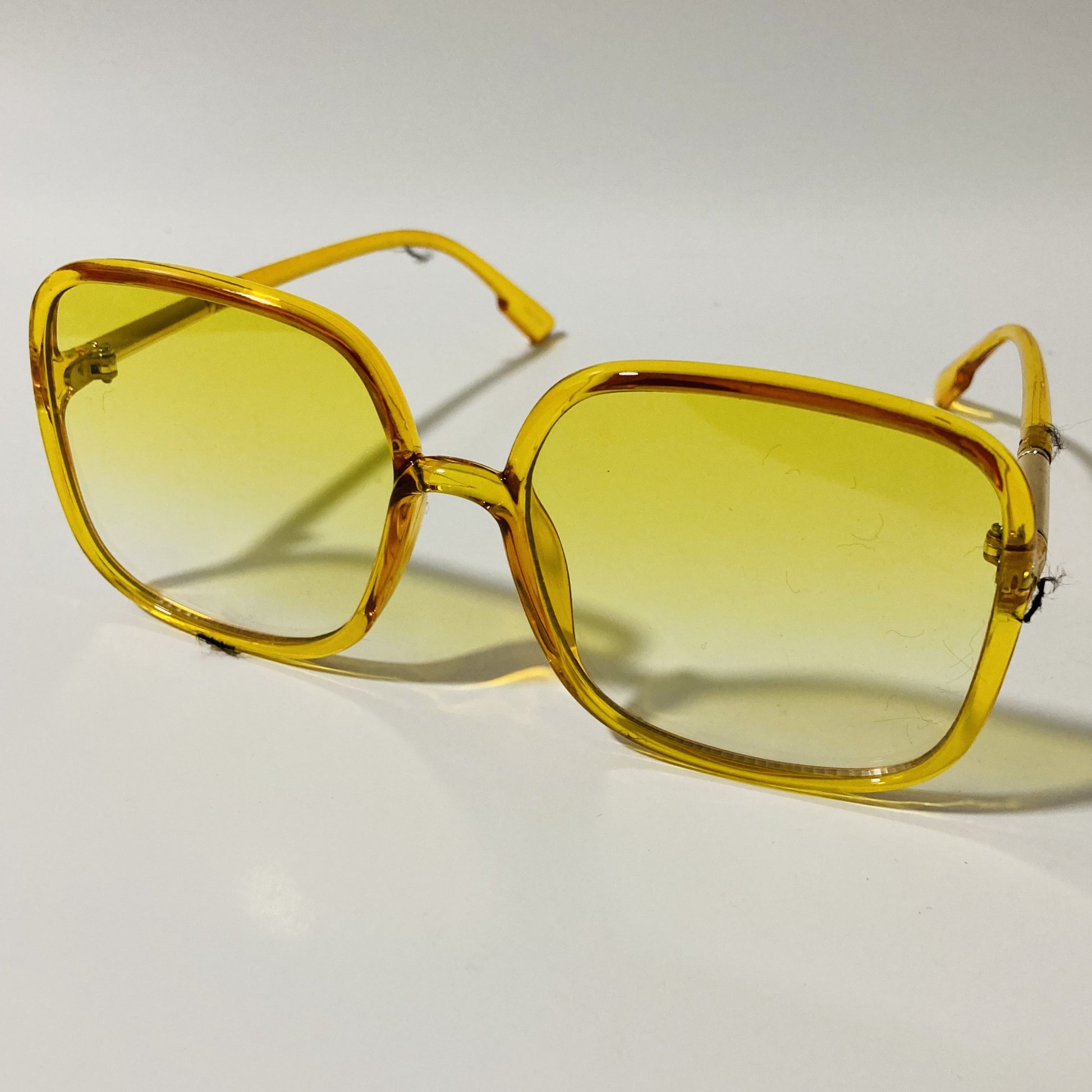 womens yellow square oversize sunglasses