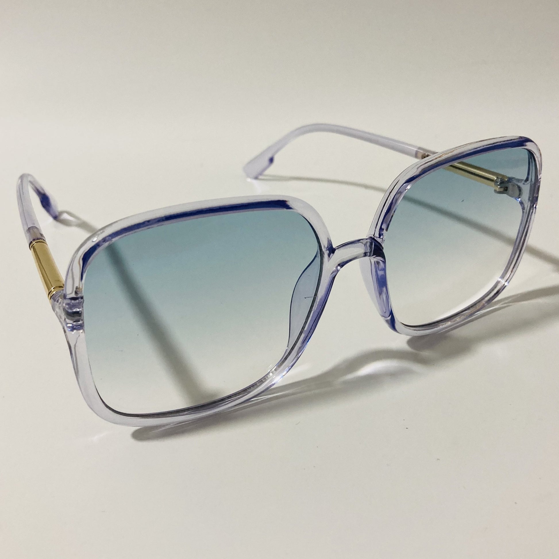 womens blue square oversize sunglasses