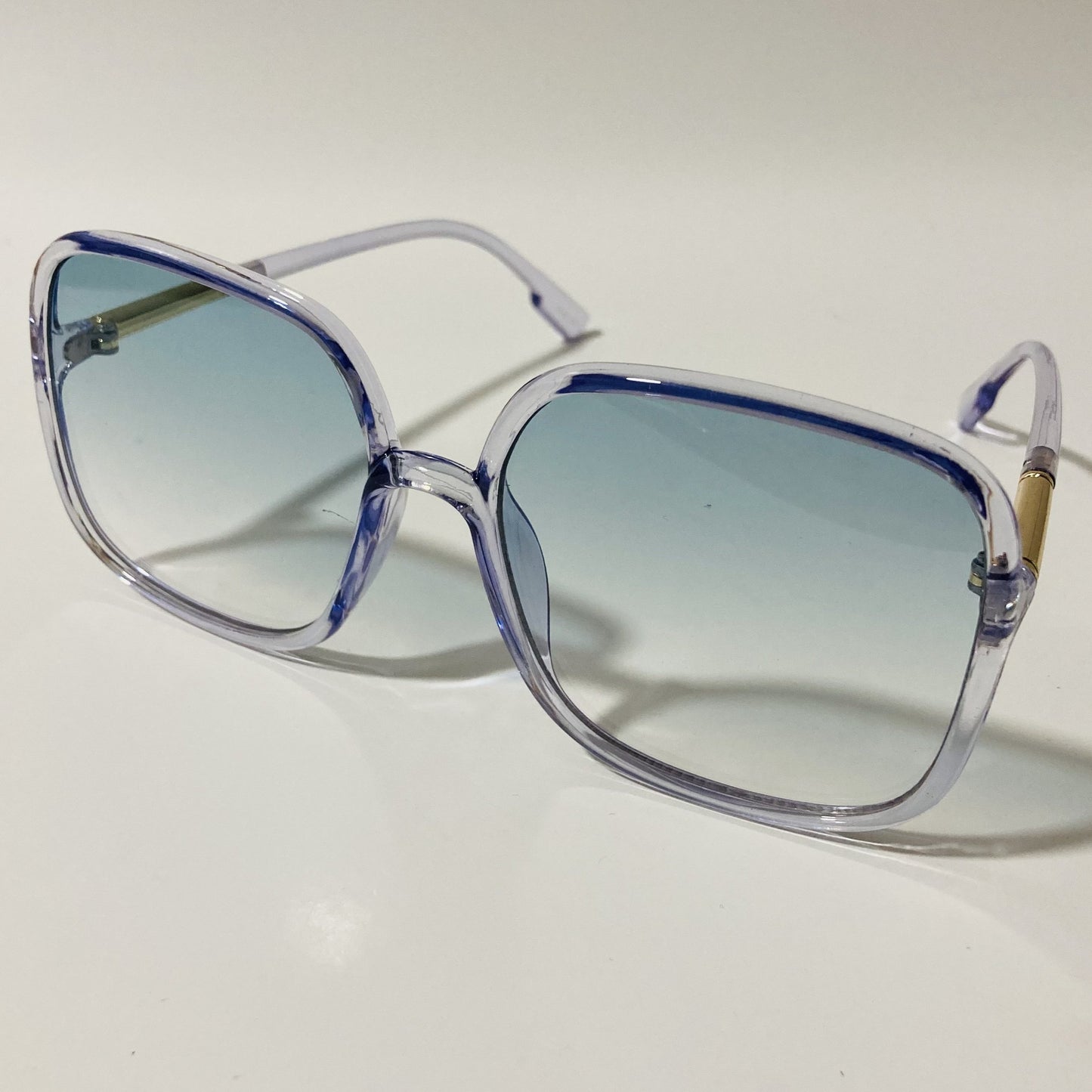 womens blue square oversize sunglasses