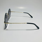 womens black and gold rimless round sunglasses