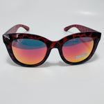 womens red mirrored square sunglasses