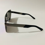mens and womens gray and blue mirrored shield sunglasses