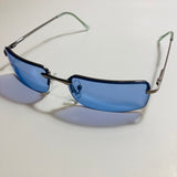 Unisex Silver sunglasses with blue lenses 