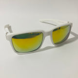 mens white and green mirrored square sunglasses