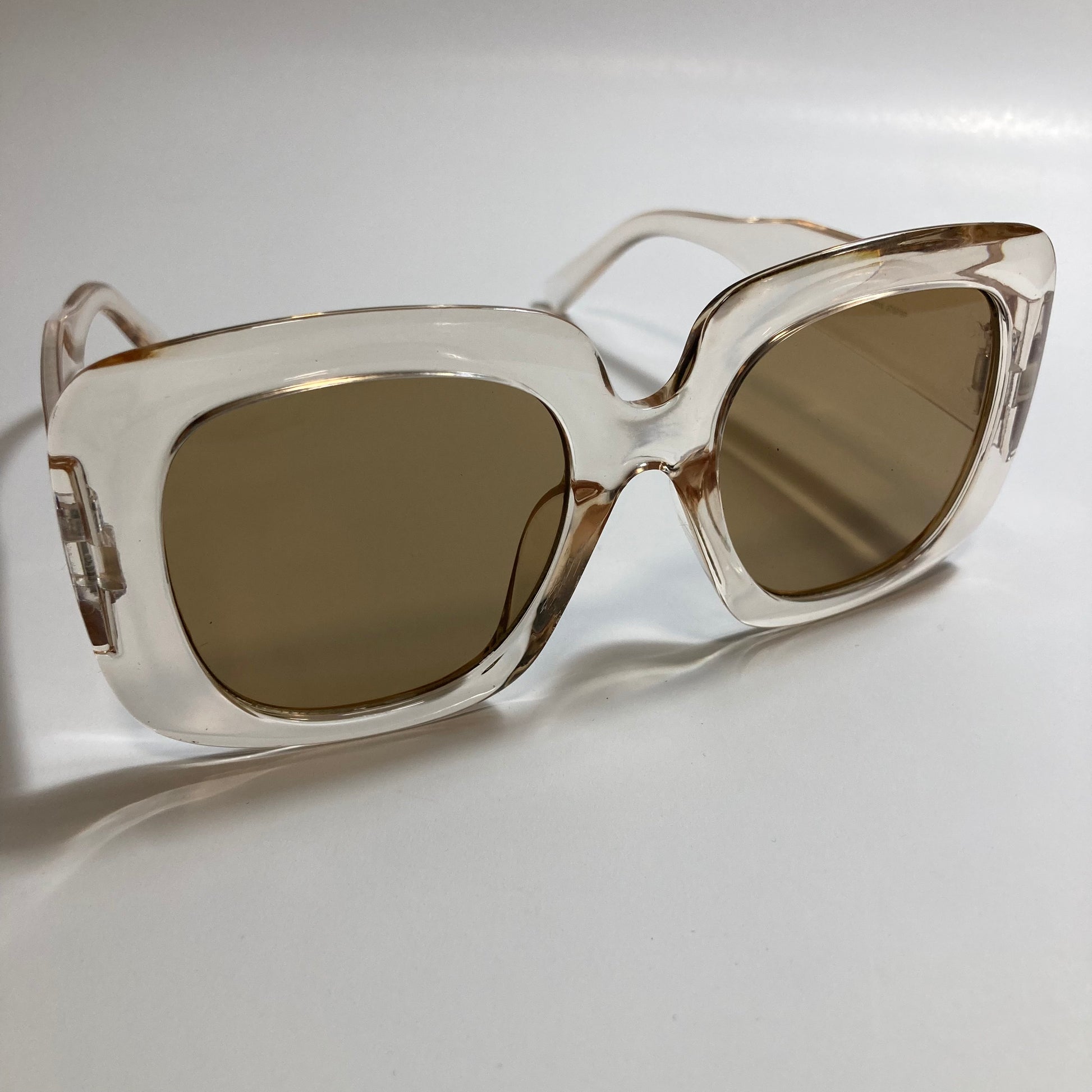 womens tan and brown oversize square sunglasses