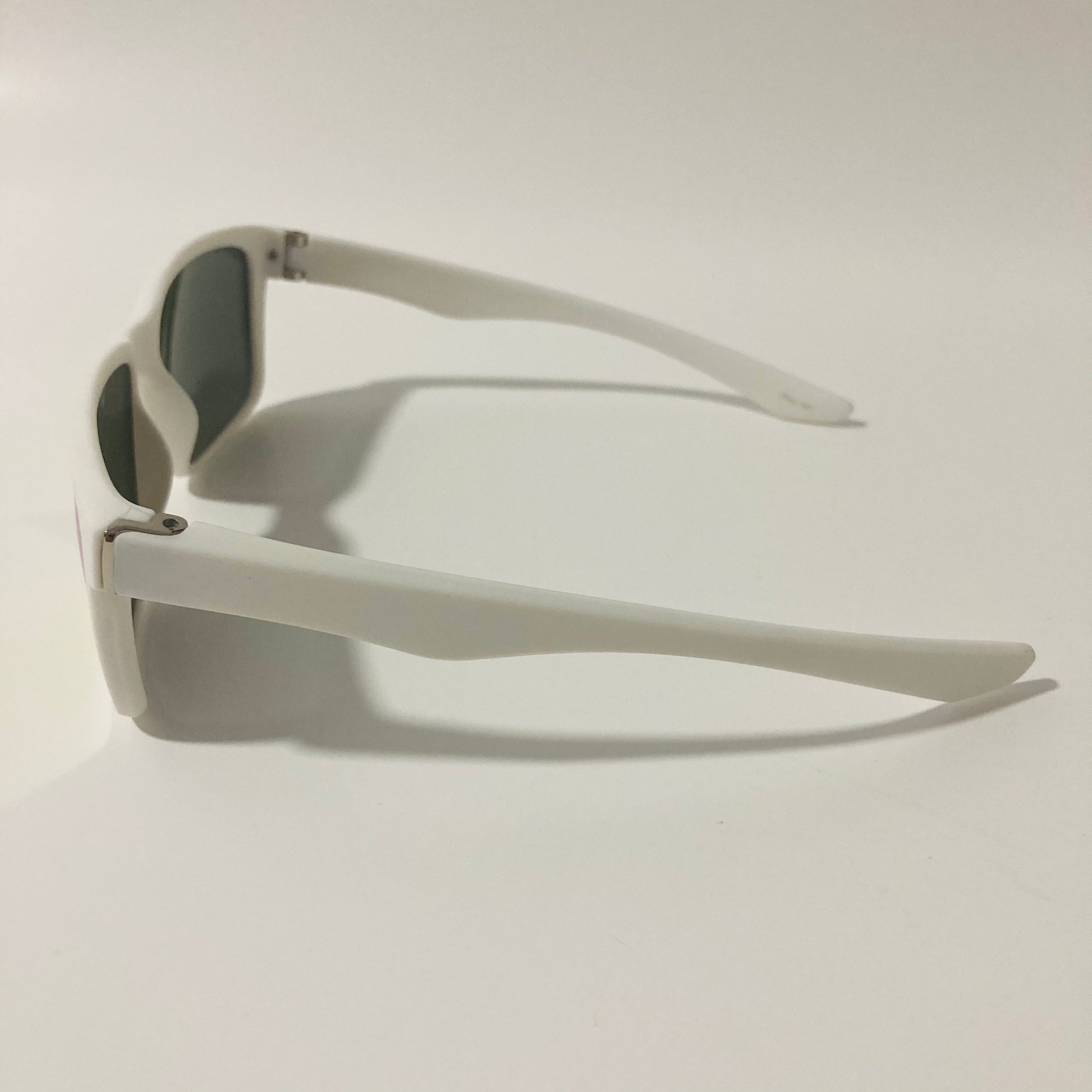 mens white and green mirrored square sunglasses