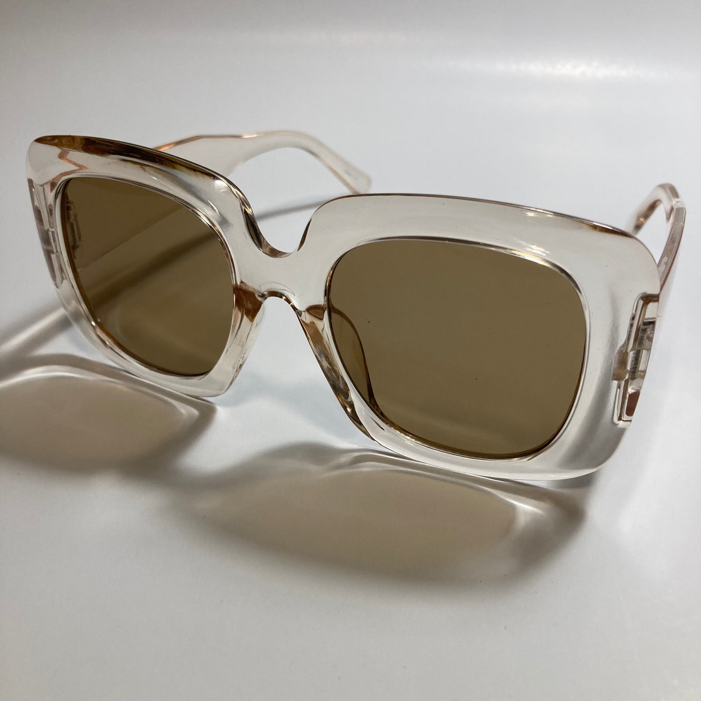 womens tan and brown oversize square sunglasses