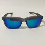 mens gray and blue mirrored square sunglasses