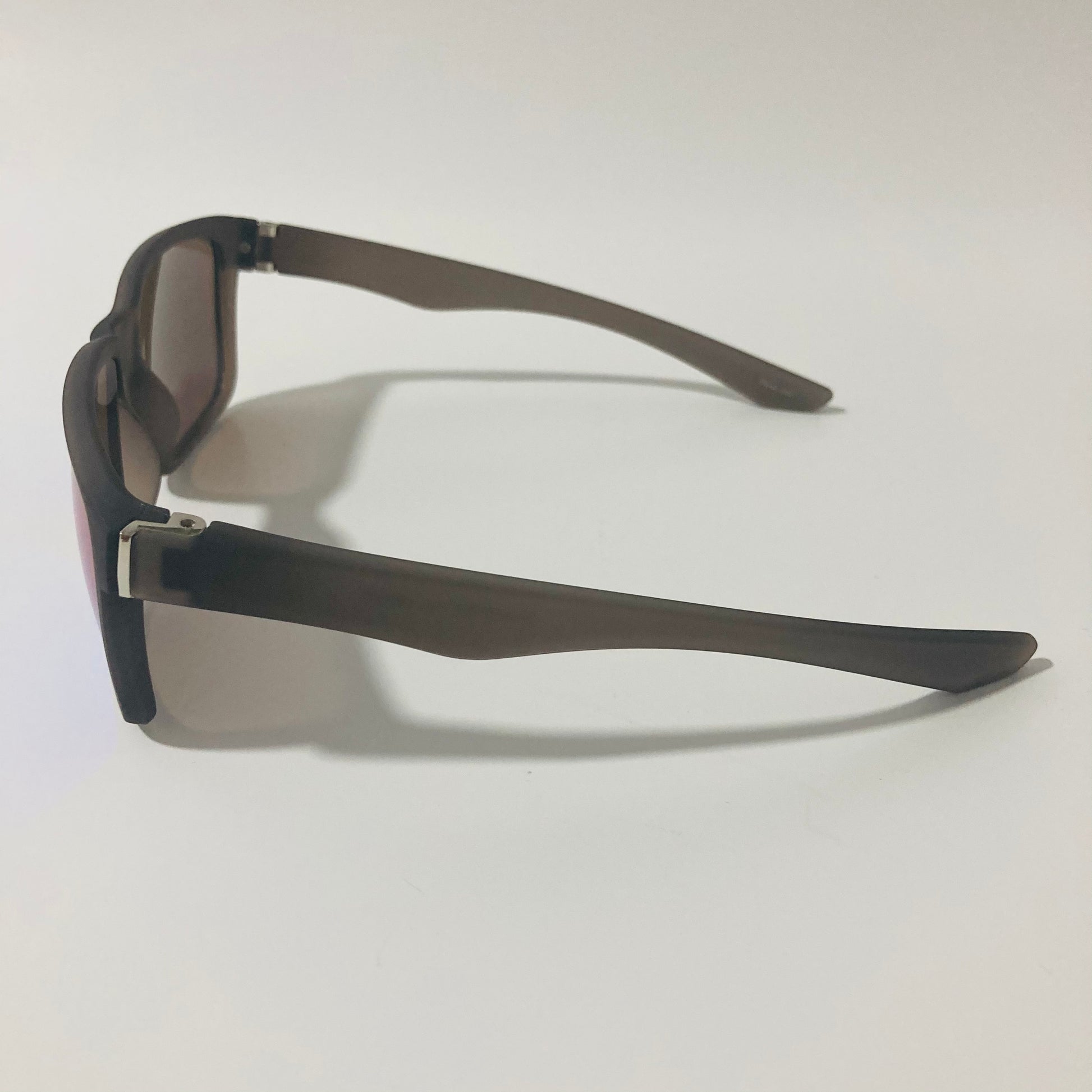 mens gray and blue mirrored square sunglasses