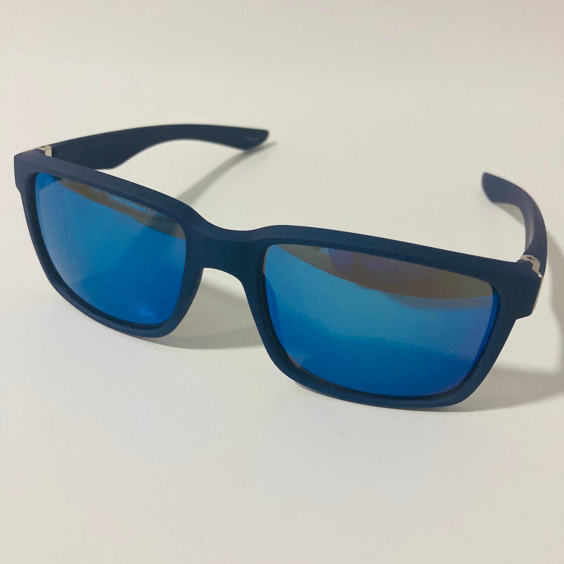 mens blue mirrored square sunglasses