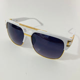 white and gold gazelle sunglasses