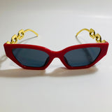 red and black square womens sunglasses with gold arms