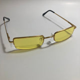 womens and mens yellow and gold metal square sunglasses
