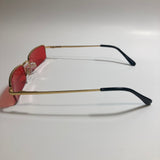 womens and mens red and gold metal square sunglasses