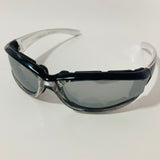 mens and womens black clear mirrored motorcycle sunglasses 