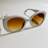 womens white round sunglasses with brown lenses