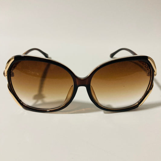 womens brown and gold oversize sunglasses