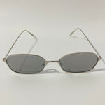 mens and womens silver mirrored oval sunglasses 