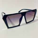 womens oversize blue and gray shield sunglasses