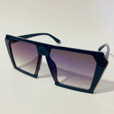 womens oversize blue and gray shield sunglasses