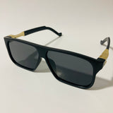 mens and womens black and gold square sunglasses