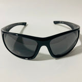black polarized wrap around sunglasses