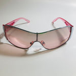 womens silver and pink shield y2k sunglasses