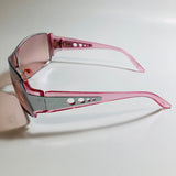 womens silver and pink shield y2k sunglasses