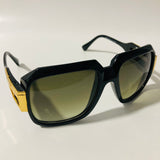 mens and womens black green and gold gazelle sunglasses