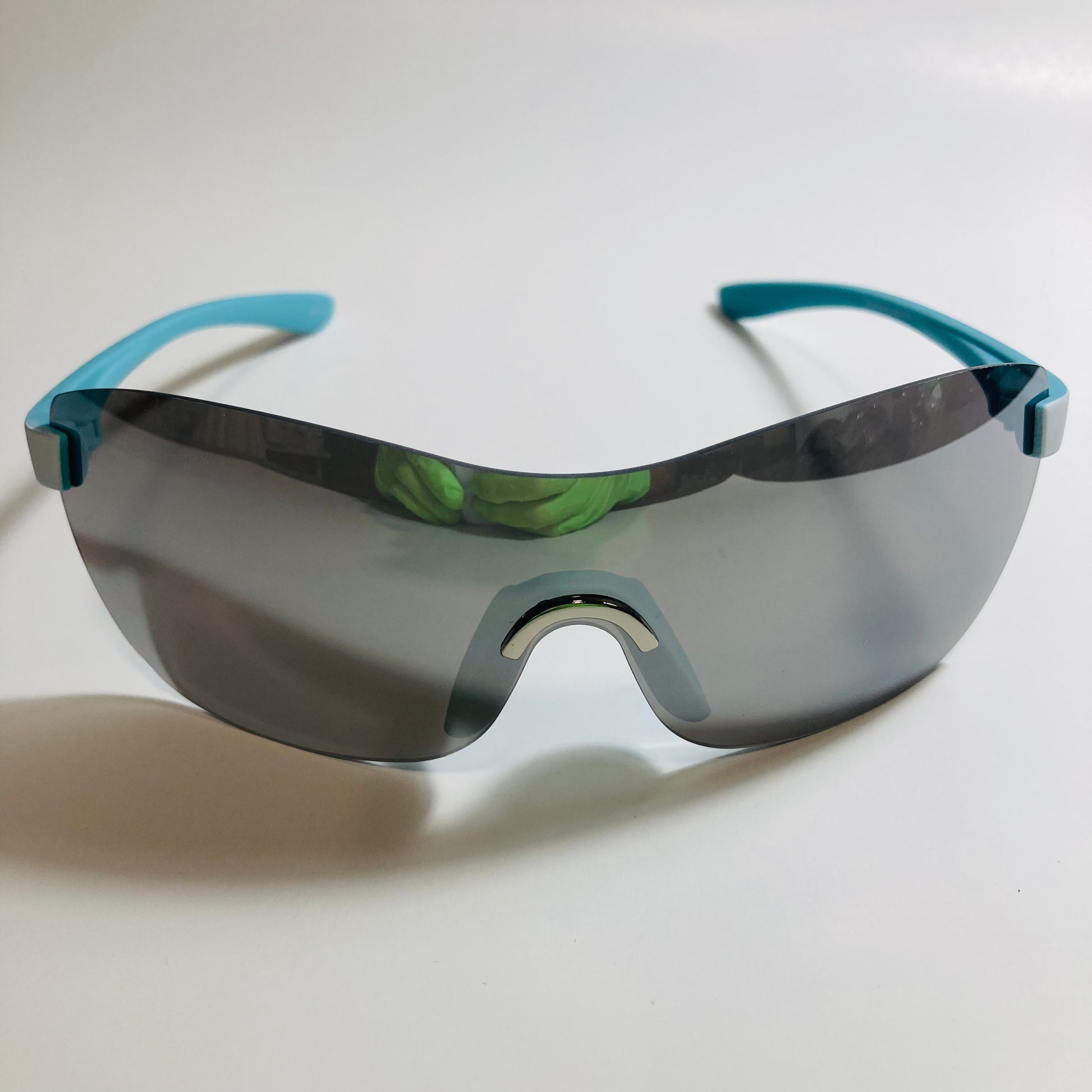 womens silver and blue mirrored y2k sunglasses