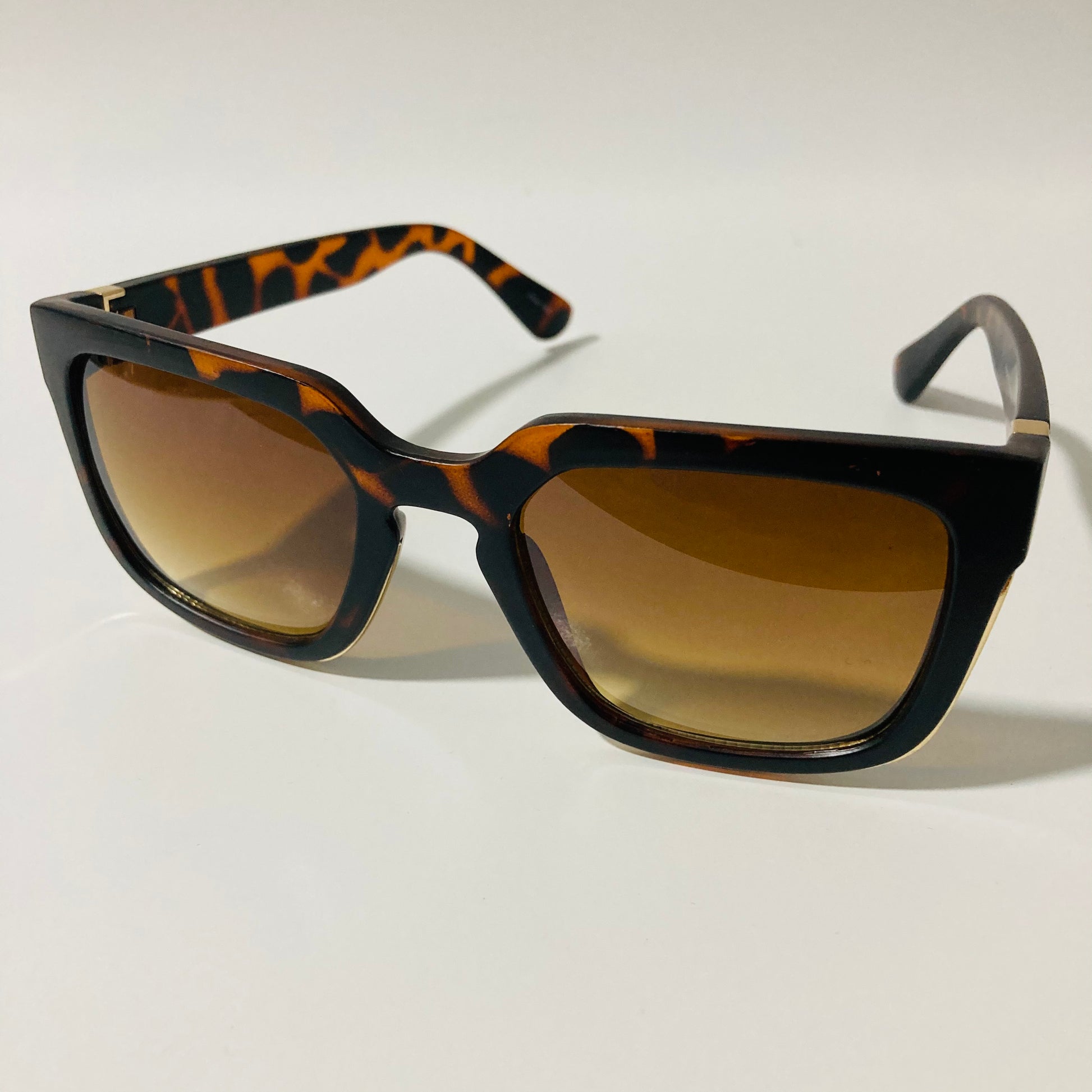 mens and womens brown square sunglasses