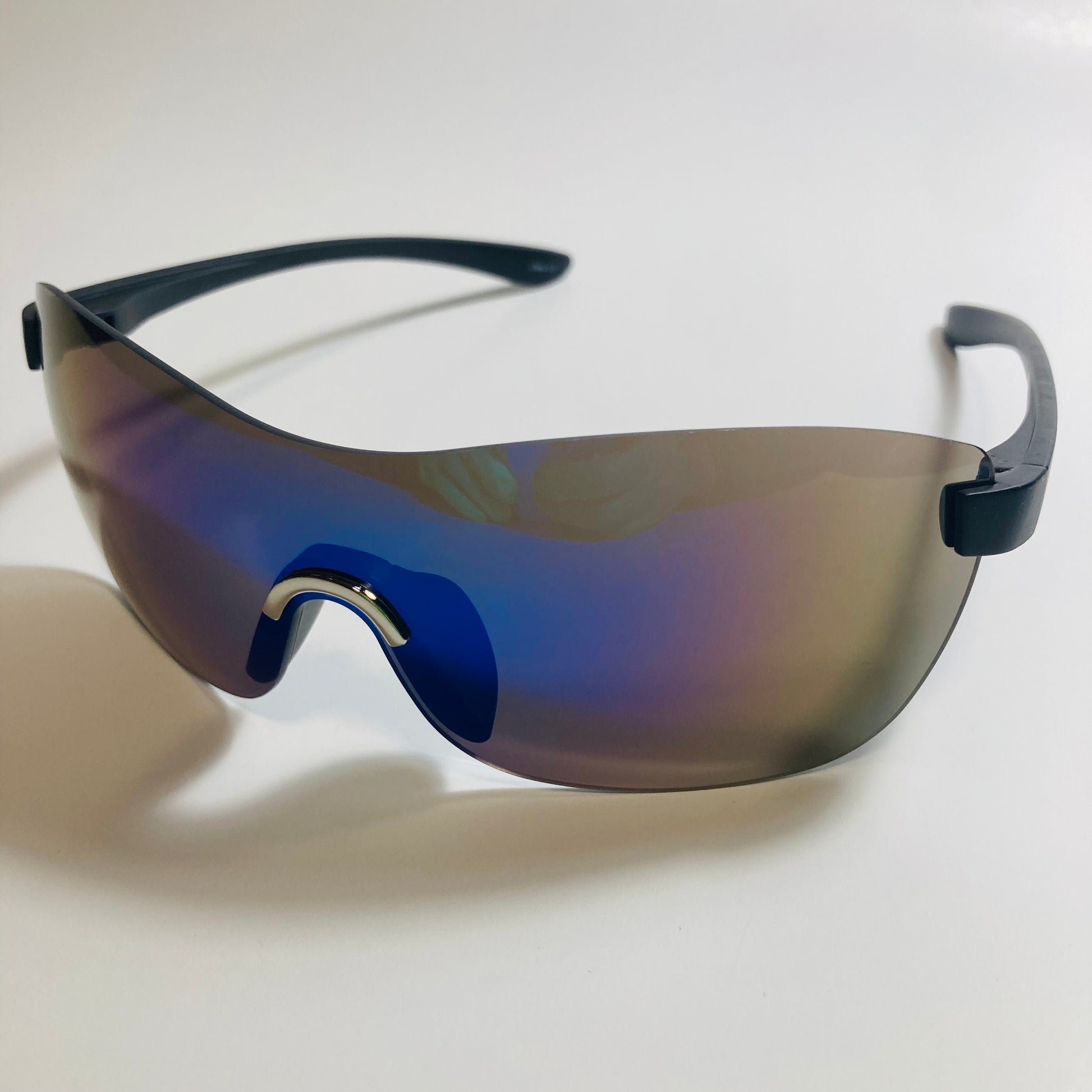 womens black and blue mirrored y2k sunglasses