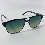 mens black and green square aviator sunglasses 