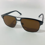 mens black and brown square aviator sunglasses 