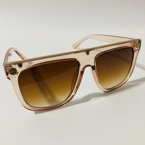womens tan brown and gold square sunglasses