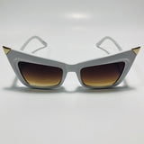 white and brown goth sunglasses