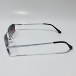 womens and mens black and silver metal square sunglasses