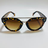 womens brown and gold round sunglasses