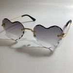 womens gold and black heart shape sunglasses