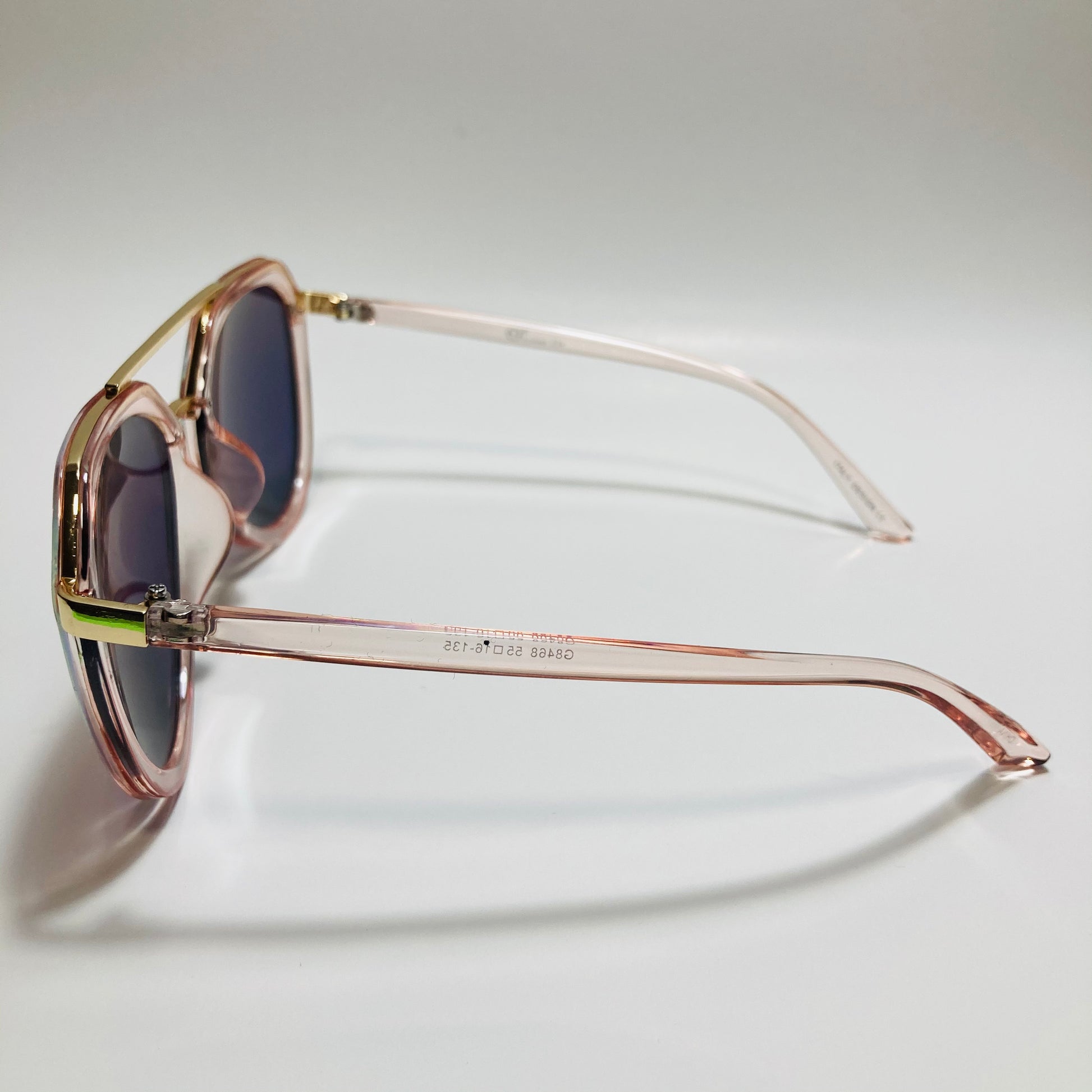 womens pink green and gold mirrored aviator sunglasses