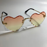 womens gold pink and yellow heart shape sunglasses