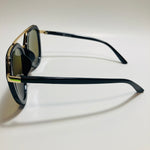 womens black blue and gold mirrored aviator sunglasses