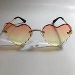 womens gold pink and yellow heart shape sunglasses