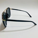 womens black and gold mirrored aviator sunglasses