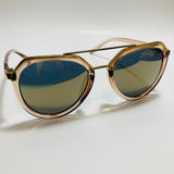 womens tan and gold mirrored aviator sunglasses