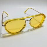 womens and mens small yellow aviator sunglasses 