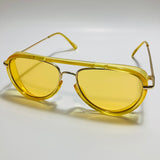 womens and mens small yellow aviator sunglasses 